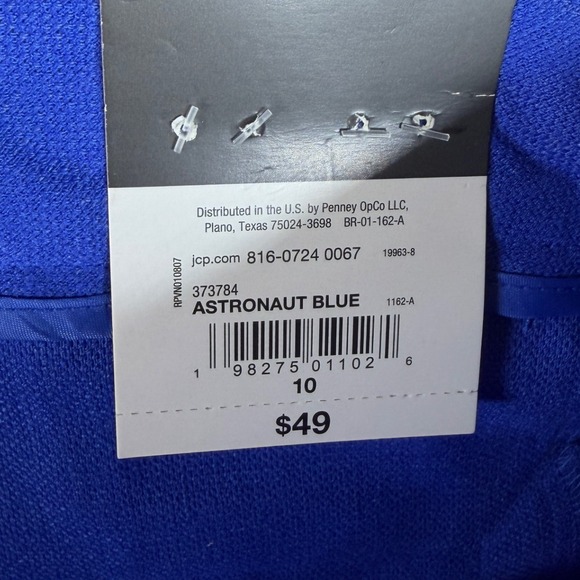 New Worthington Linen Blend Trouser Pants size 10‎ Blue - Picture 3 of 10